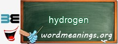 WordMeaning blackboard for hydrogen